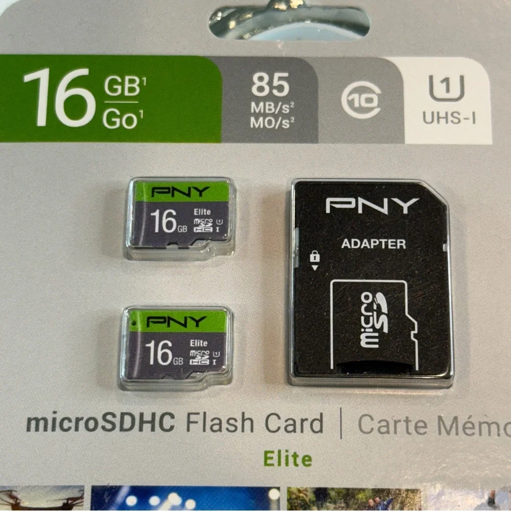🆕 PNY Elite 16GB microSDHC Flash Card Set w/ Adapter 🌟 High Speed 85MB/s UHS-I